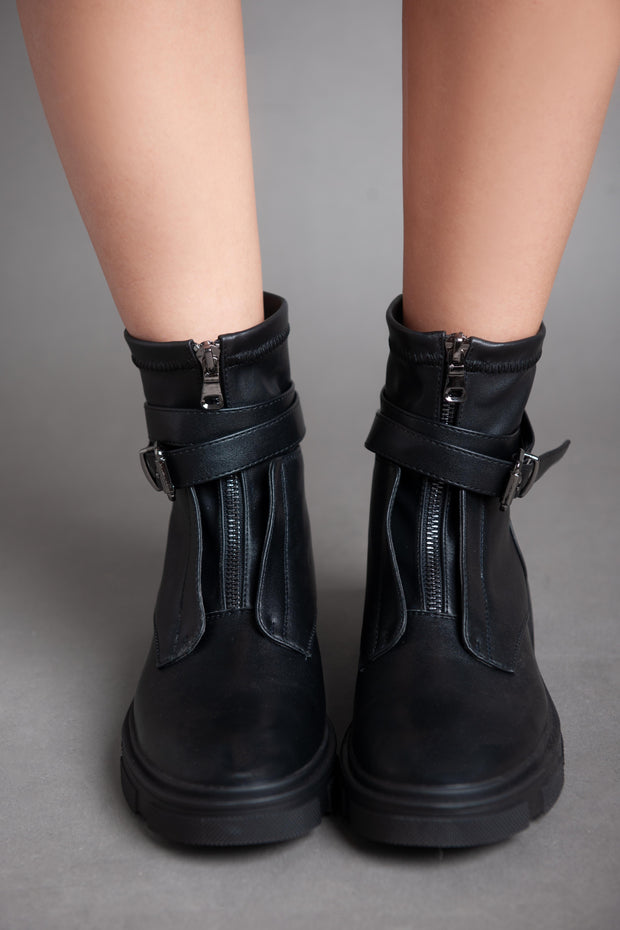Strap Ankle Boot - Black