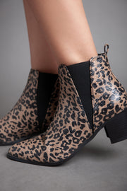 Tiger Ankle Boots - Beige
