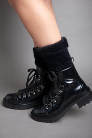 Fluffy Socks Boot - Black
