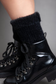 Fluffy Socks Boot - Black