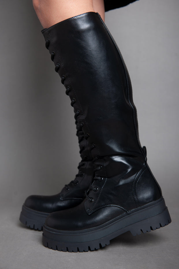 Chunky Biker with Long Laces - Black