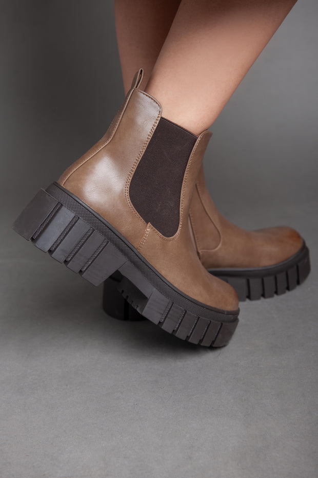 Army Zipper - Ankle Boot - Brown