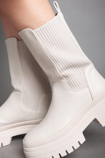 Classy Chunky Ankle Boots - Beige â BREE Official