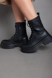 Army Lace Half Boot - Black