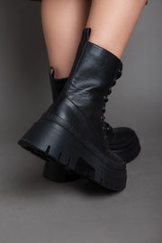 Army Lace Half Boot - Black