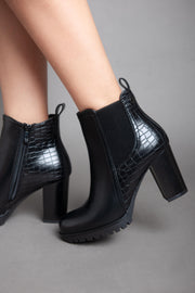 Shiny Classy Ankle Boot - Black