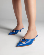 Golden Ring Closed Toe Mules - Sandals - Blue