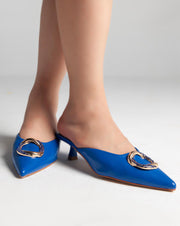 Golden Ring Closed Toe Mules - Sandals - Blue