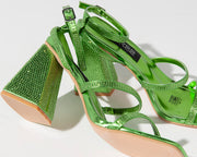 Strass Ankle Strap - Sandals - Green