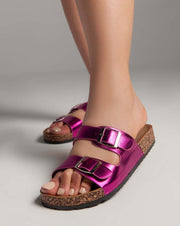 Metallic Slippers - Pink