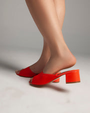 Low Heels Opened Toe Mules - Sandals - Orange