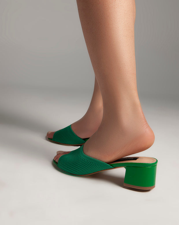 Low Heels Opened Toe Mules - Sandals - Green