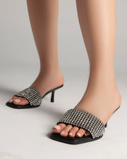 Strass Opened Toe Mules - Sandals - Black