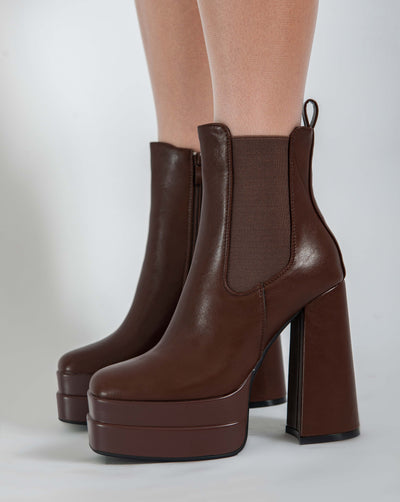 Kyana high heel ankle boots - Brown