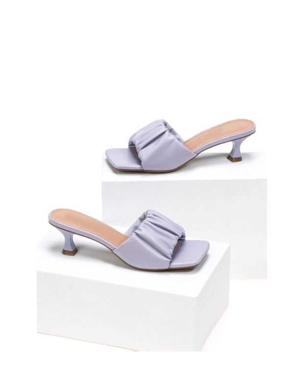mules pedal with frilled band - Sandal Heels - Purple
