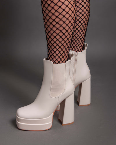Kyana high heel ankle boots - beige