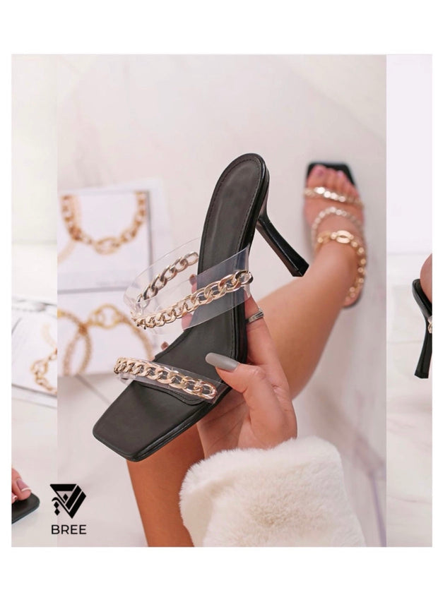 Chain High heels Mules