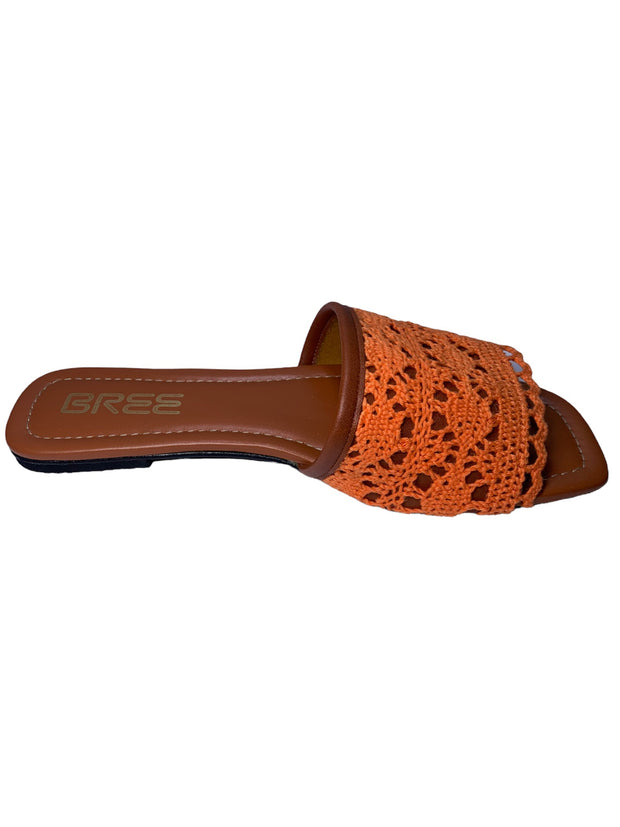 Woven flat slippers - Orange