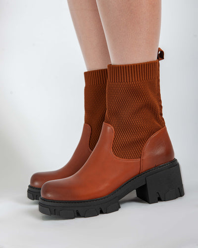 Chunky ankle boots - Camel