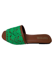 Woven flat slippers - Green