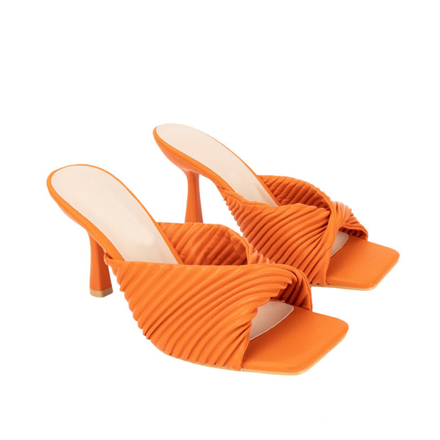 Twist strap mules - Orange