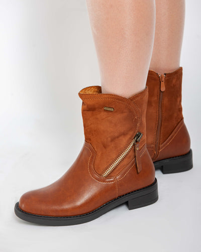 Rieker Chunky Ankle Boots - Camel