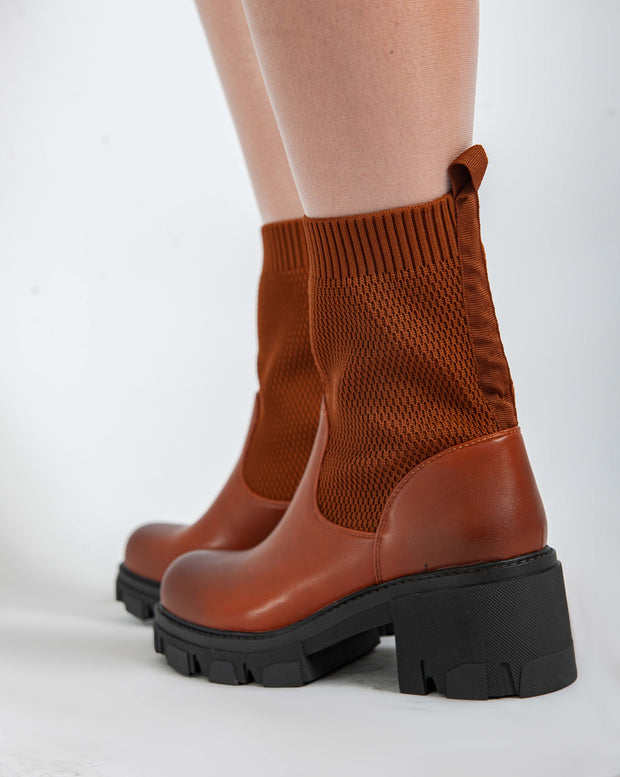 Chunky ankle boots - Camel