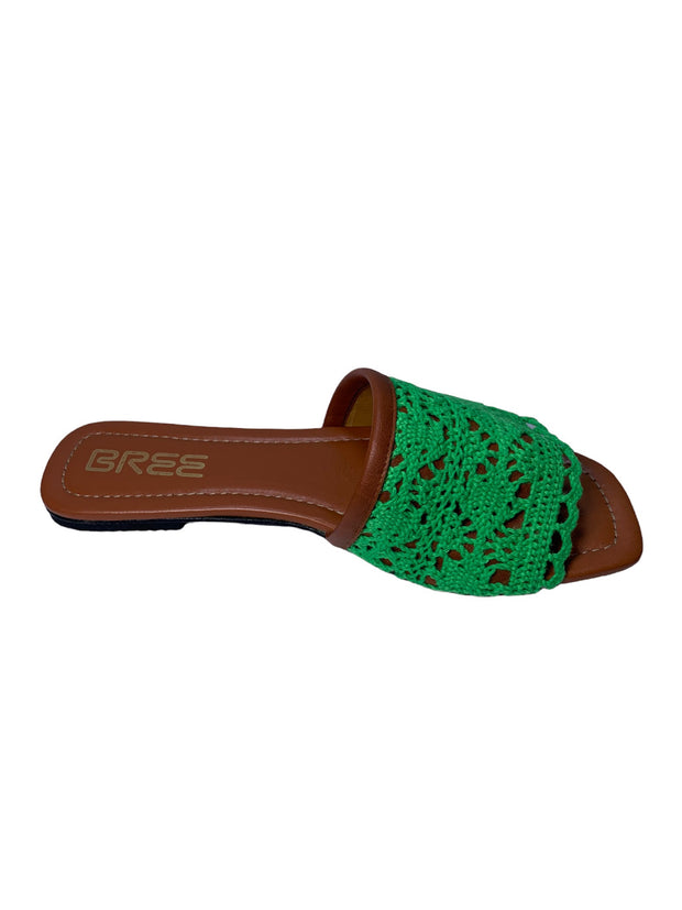 Woven flat slippers - Green