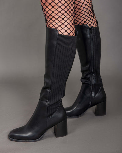 Knee Sock Boots - Black