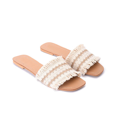 Tobi flat slippers - Beige