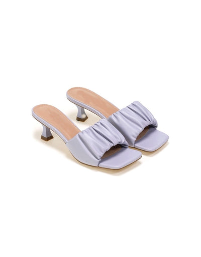 mules pedal with frilled band - Sandal Heels - Purple