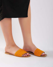 Fabric Beach Slipper - Yellow