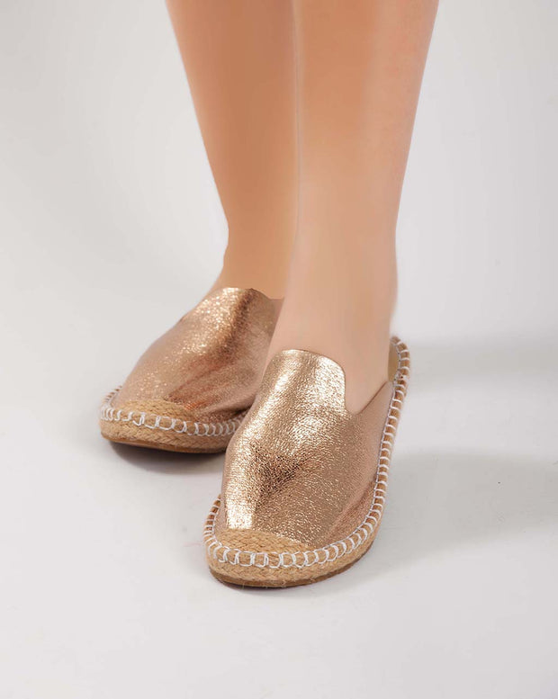 Metallic Mules - Champagne