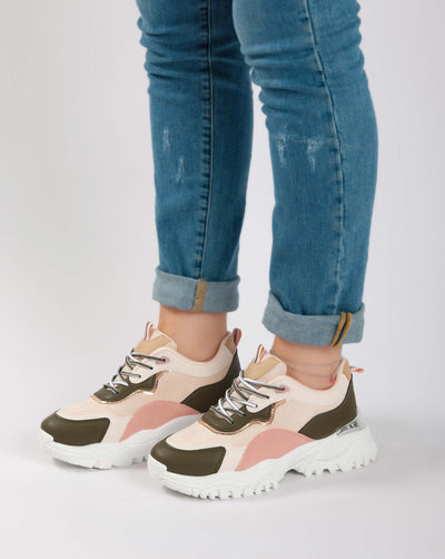 Chunky High Sneakers - Khaki