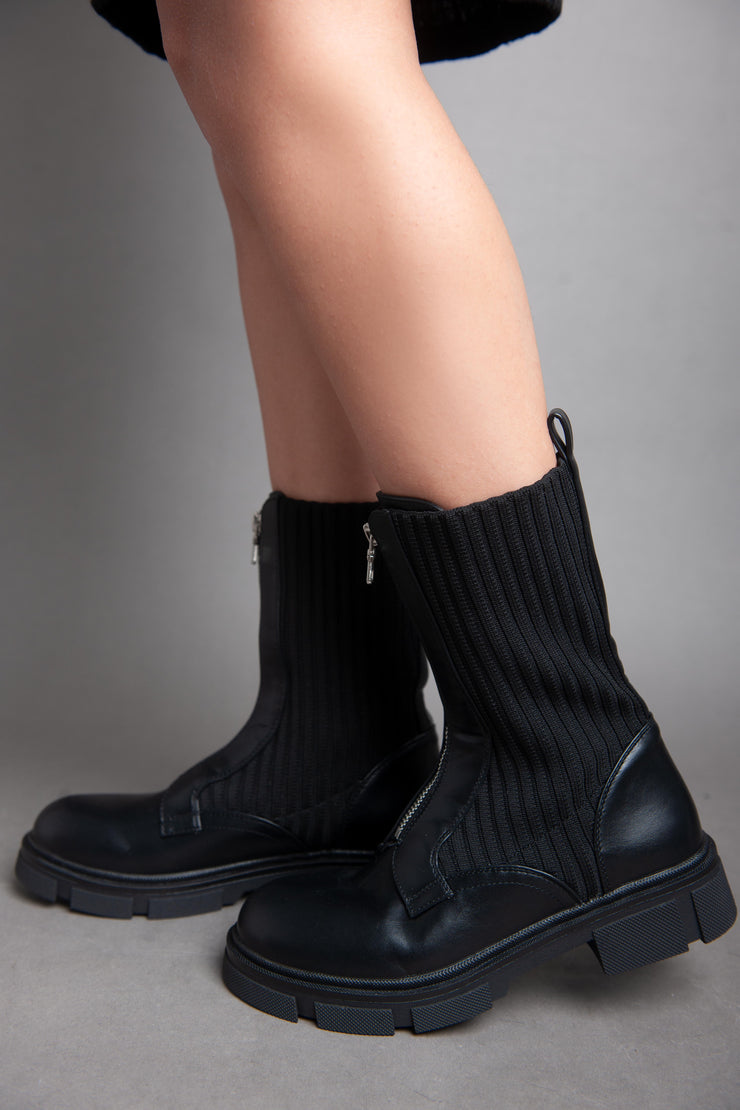 Sided Socks - Half Boot - Black