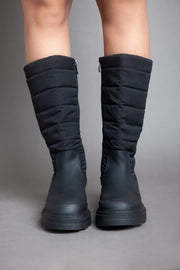 Puffy Long Boots - Black