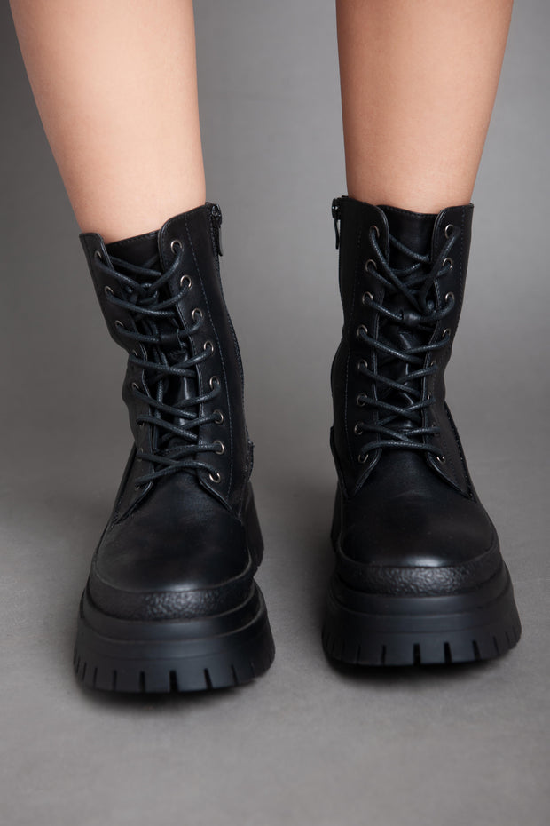 Army Lace Half Boot - Black