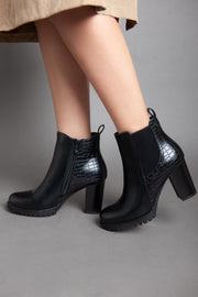 Shiny Classy Ankle Boot - Black