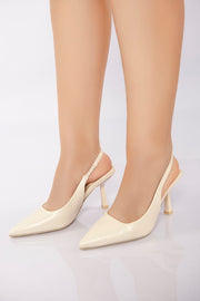 Classic V-Cut Heel - Beige