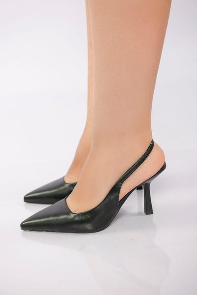 Classic V-Cut Heel - Black