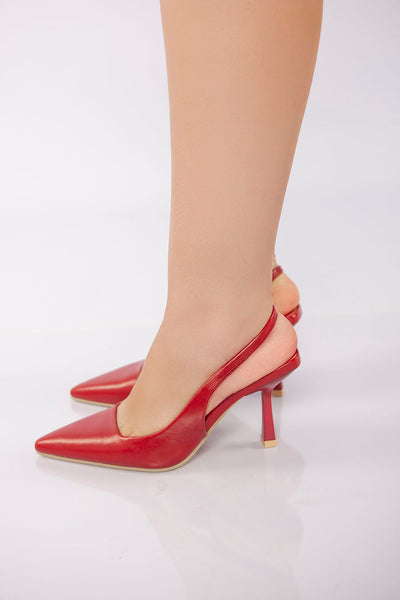 Classic V-Cut Heel - Red