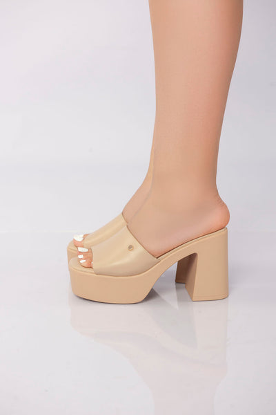 Platform Block Mule - Beige