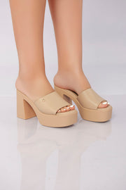 Platform Block Mule - Beige