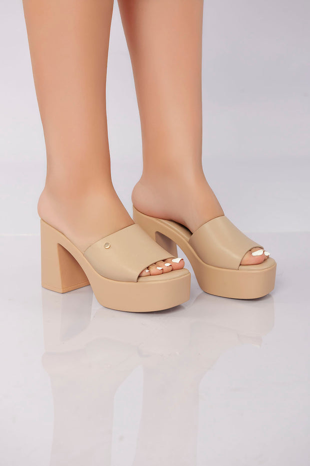 Platform Block Mule - Beige