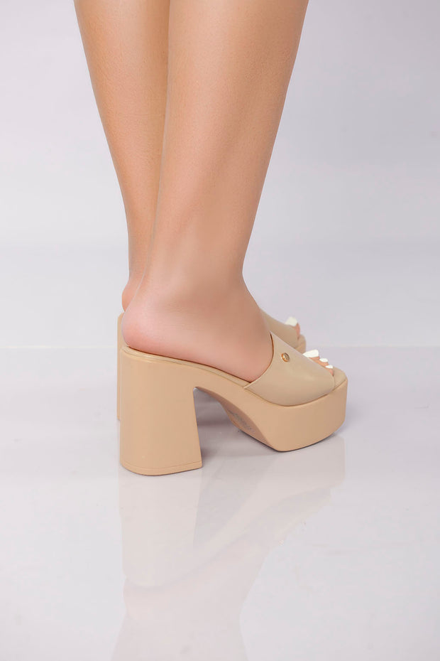 Platform Block Mule - Beige