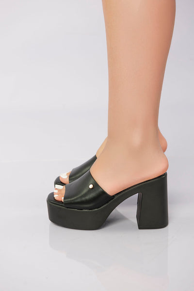 Platform Block Mule - Black
