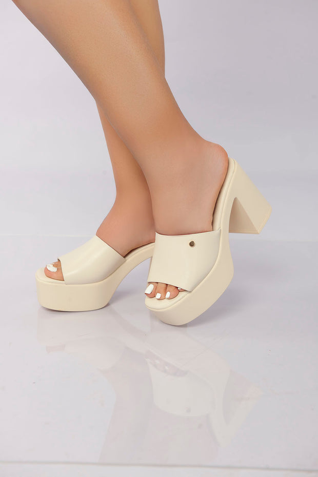 Platform Block Mule - Khaki