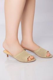 Point Weave Heels - Gold