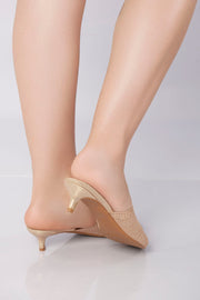 Point Weave Heels - Champagne