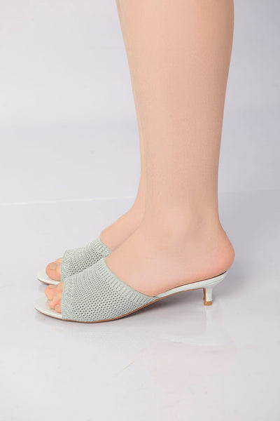 Point Weave Heels - Silver